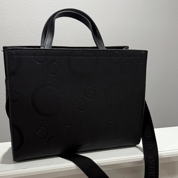 Guess Black Embossed Logo Handbag - Picture 3 of 4